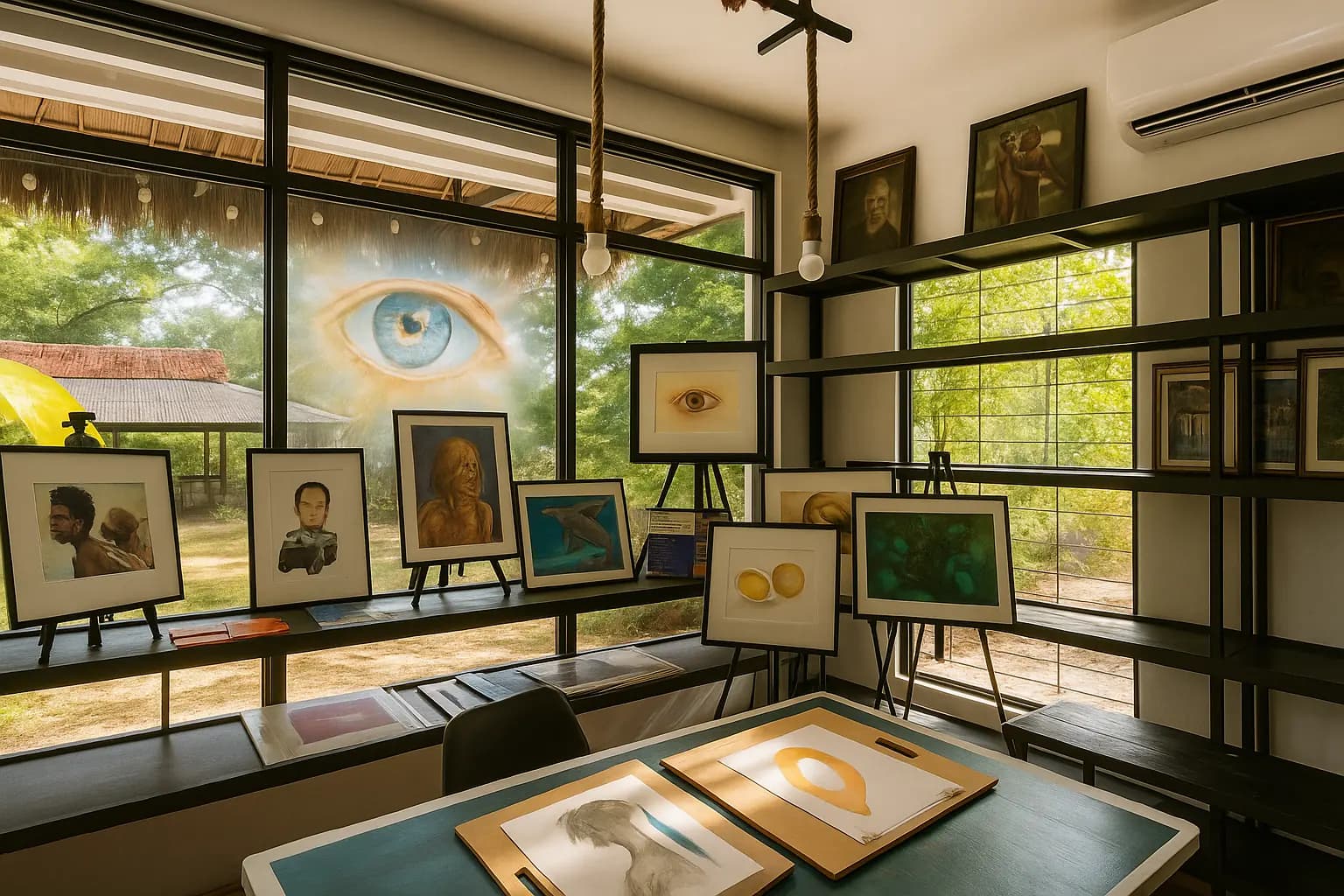 Art exhibit wall